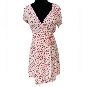 & Other Stories Dress Size Medium Red Ditzy Floral Wrap Mini